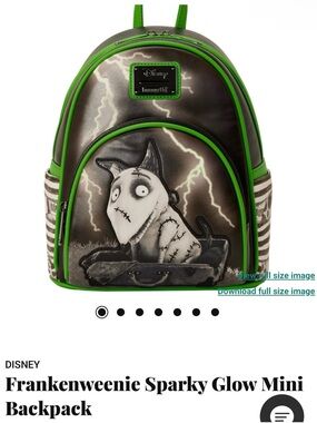 Loungefly Disney Frankenweenie Sparky Glow Mini Backpack - Black & Bright Green